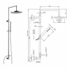 Kolonë dushi në bronz të kromuar me dush dore abs prodhuar në Itali - Selvio Viadurini