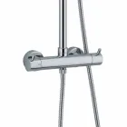 Kolonë dushi në bronz të kromuar me çorape fleksibël dhe dush dore prodhuar në Itali - Griso Viadurini