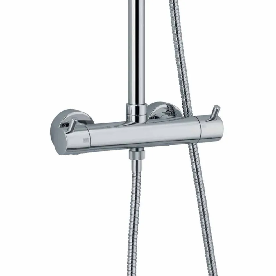 Kolonë dushi në bronz të kromuar me çorape fleksibël dhe dush dore prodhuar në Itali - Griso Viadurini