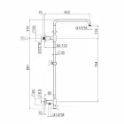 Kolonë dushi në bronz të kromuar me kokë çeliku dushi Prodhuar në Itali - Daino Viadurini
