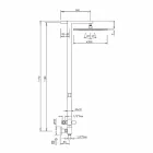 Kolonë dushi në bronz të kromuar me kokë çeliku dushi Prodhuar në Itali - Marlo Viadurini