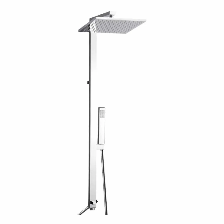 Kolonë dushi në bronz të kromuar me kokë çeliku dushi Prodhuar në Itali - Marlo Viadurini