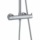 Shtyllë dushi në bronz të kromuar me kokë katrore katrore Prodhuar në Itali - Griso Viadurini