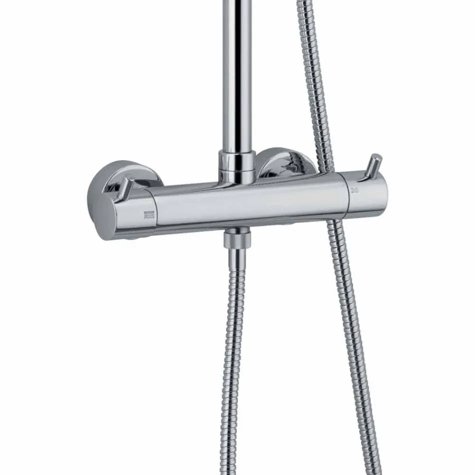 Shtyllë dushi në bronz të kromuar me kokë katrore katrore Prodhuar në Itali - Griso Viadurini