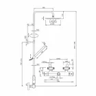 Kolonë dushi në bronz të kromuar me kokë katrore dushi Prodhuar në Itali - Studio Viadurini