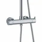 Kolonë dushi në bronz të kromuar me kokë të rrumbullakët dushi Prodhuar në Itali - Griso Viadurini