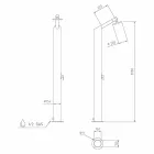 Kolona e dushit kopsht diellor në çelik të zi të prodhuar në Itali - Werner Viadurini