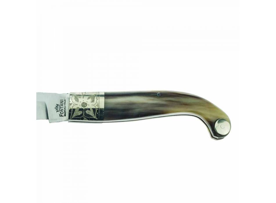 Thikë artizanale fiorentine me teh çeliku 8,5 cm prodhuar në Itali - Fiora Viadurini