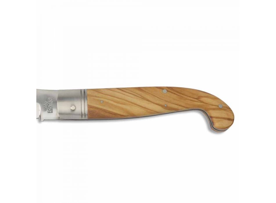 Thikë e punuar me dorë Zuava me dorezë druri ose Brirë prodhuar në Itali - Zoeva Viadurini