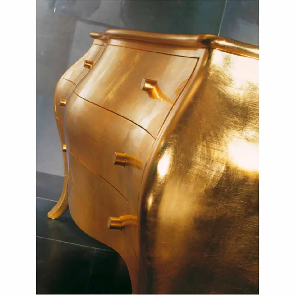 Dollapë prej 3 rrobash në modelin e drurit të ngurtë prej ari, të bëra në Itali, Giotto Viadurini