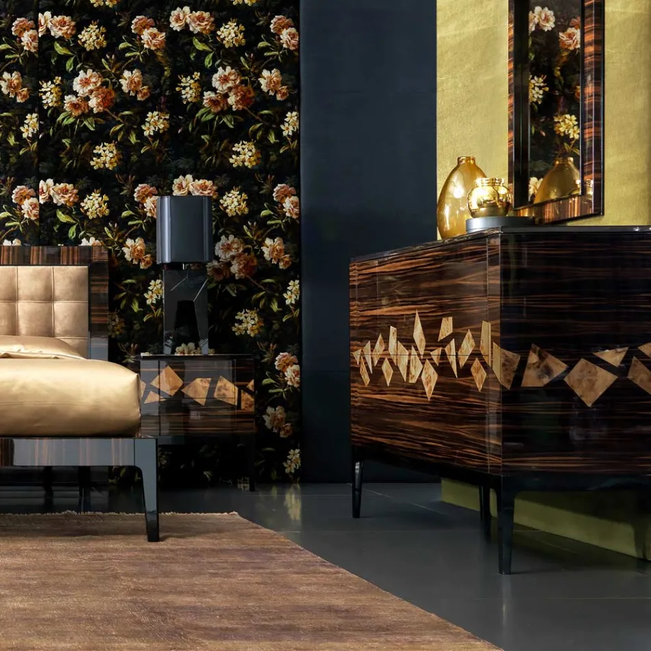 Fustanellë në dru me gjemba me 4 sirtarë Grilli Zarafa të bëra në Itali Viadurini