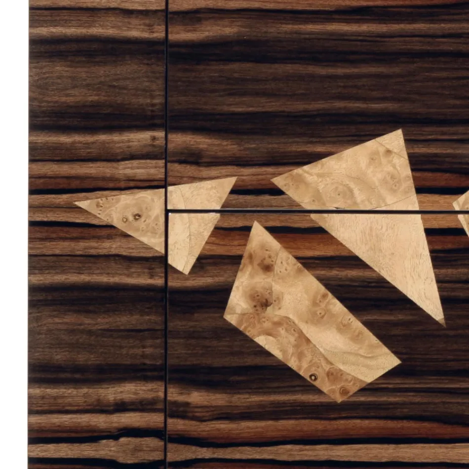 Fustanellë në dru me gjemba me 4 sirtarë Grilli Zarafa të bëra në Itali Viadurini