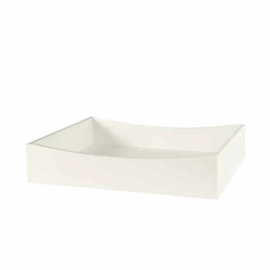 Veshjet me xham ekstra dhe gjashtë sirtarë të bardhë prej druri të bëra në Itali - Ganzo Viadurini