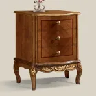 Dhomë gjumi pranë krevatit prej druri me 3 sirtarë Prodhuar në Itali - Chantilly Viadurini