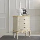 Dhomë gjumi pranë krevatit prej druri me 3 sirtarë Prodhuar në Itali - Chantilly Viadurini