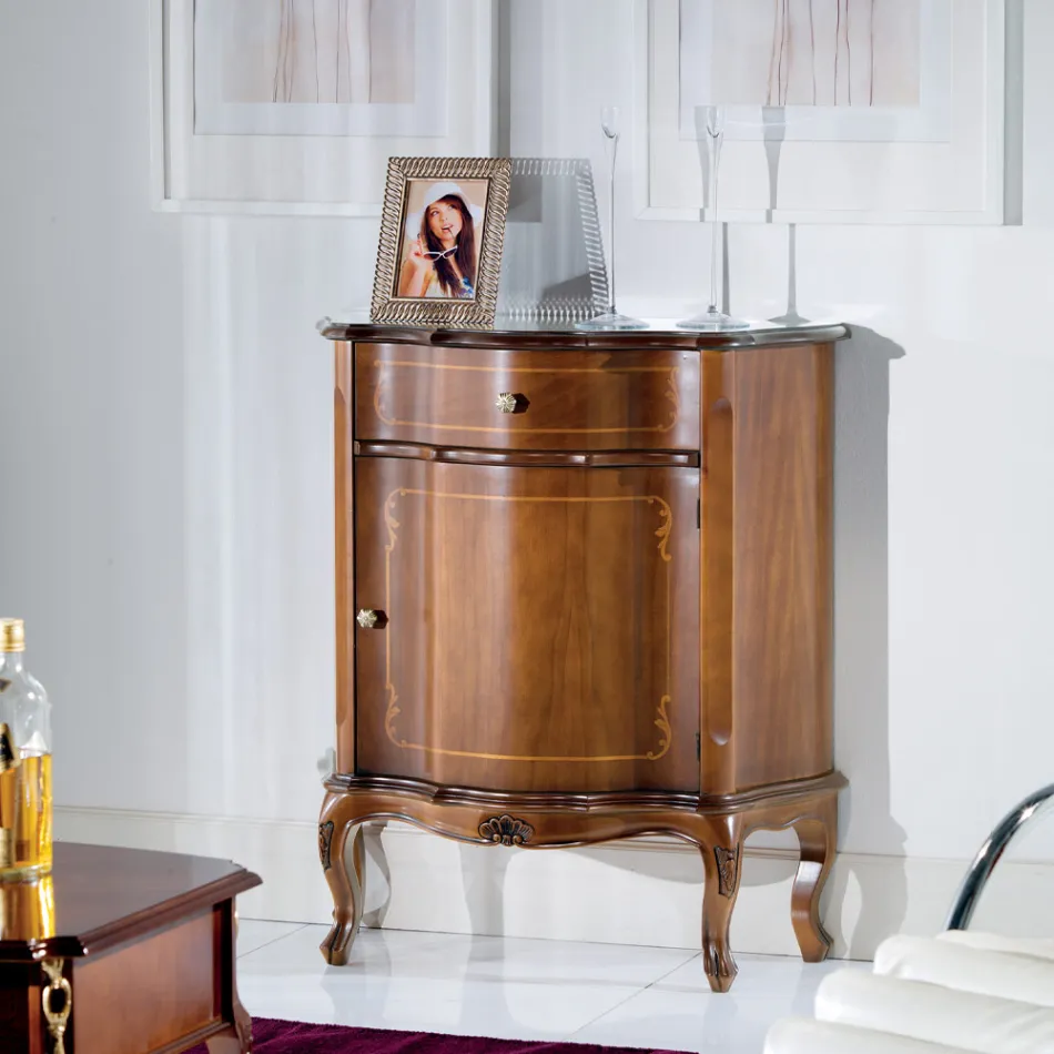 Komodina klasike e dyerve dhe sirtareve prej druri të inkorporuara Prodhuar në Itali - Leonor Viadurini