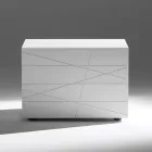 Komodinë me 1 sirtar në dërrasë druri të lyer - Leone Viadurini