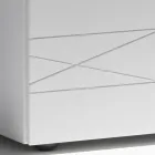 Komodinë me 1 sirtar në dërrasë druri të lyer - Leone Viadurini