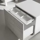 Komodinë me 1 sirtar në dërrasë druri të lyer - Leone Viadurini