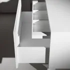 Komodinë me 1 sirtar në dërrasë druri të lyer - Leone Viadurini