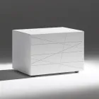 Komodinë me 1 sirtar në dërrasë druri të lyer - Leone Viadurini