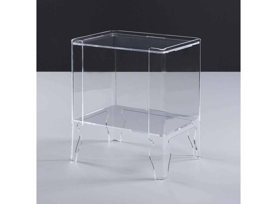 Tavolinë për shtratin e dizajnit modern në metakrilate transparente sp 8 mm Marc Viadurini
