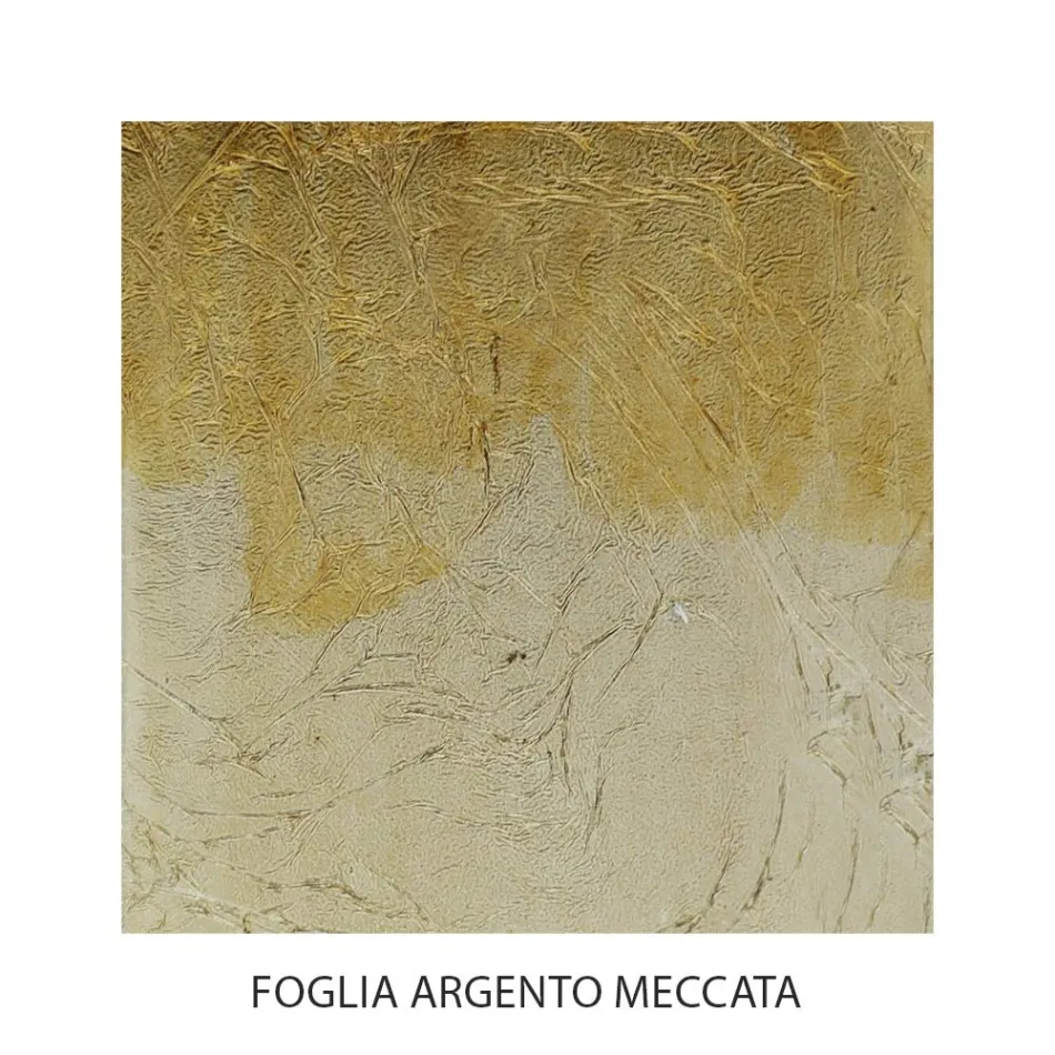 Komodina e plotë prej hekuri me dekorim me fletë argjendi Meccata Prodhuar në Itali - Venecia Viadurini