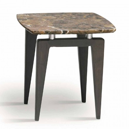Tavolinë afër mermeri me strukturë druri, me cilësi të lartë prodhuar në Itali - Ngritja Viadurini