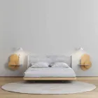 Tavolina e shtratit në kompensatë e përbërë nga 3 panele modulare Dizajn modern - Zita Viadurini