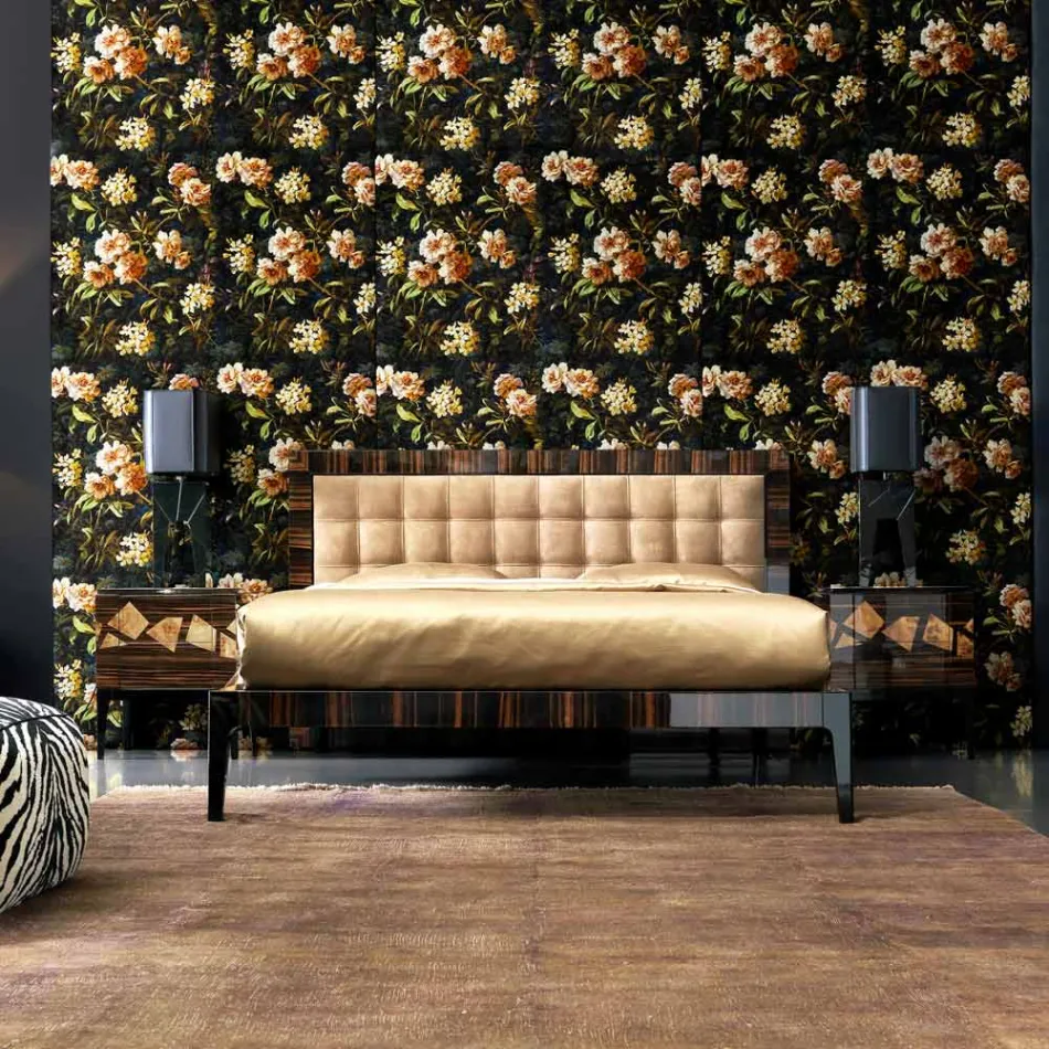 Tavolinë për shtratin në dru arre dhe me gjemba Grilli Zarafa bërë në Itali Viadurini