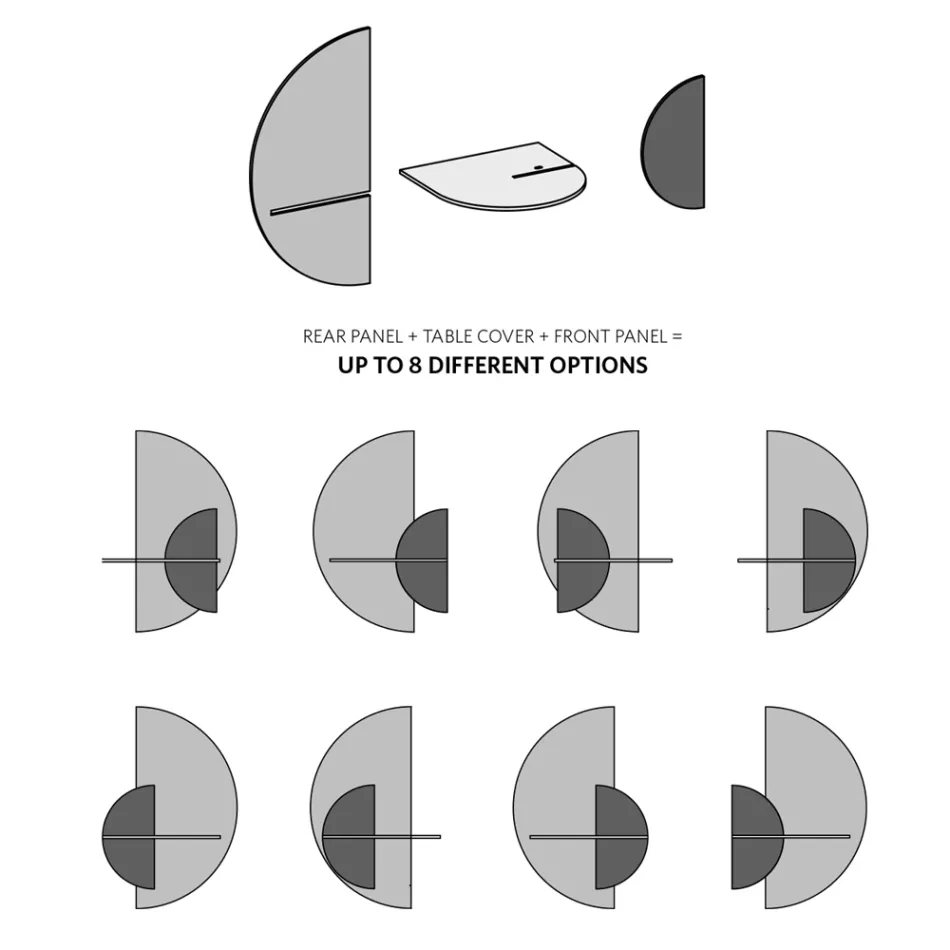 Tavolina e krevatit modular modern në dizajn elegant dhe të gjithanshëm kompensatë - Ramia Viadurini