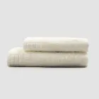 Set i plotë i peshqirëve për fytyrën dhe peshqirët për mysafirë në përzierjen e terry dhe liri - Kilim Viadurini