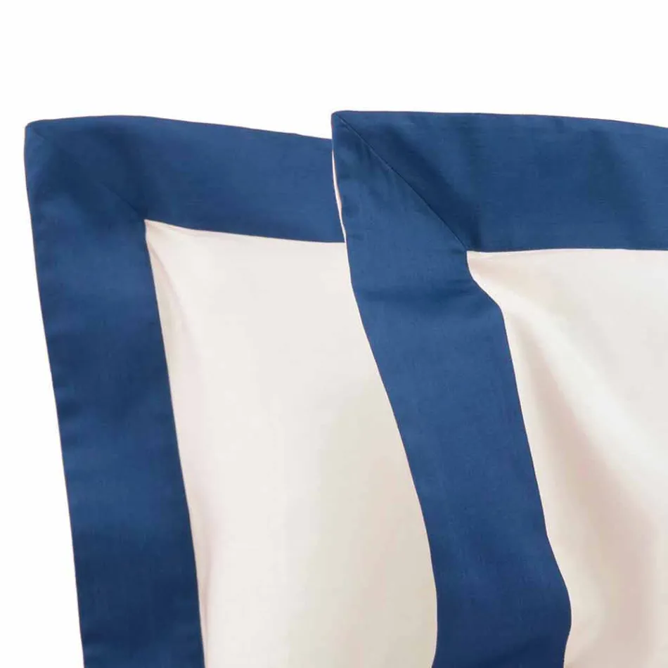 Sete fletë satenesh për krevat dopio me skajet me ngjyra - zymbyl Viadurini