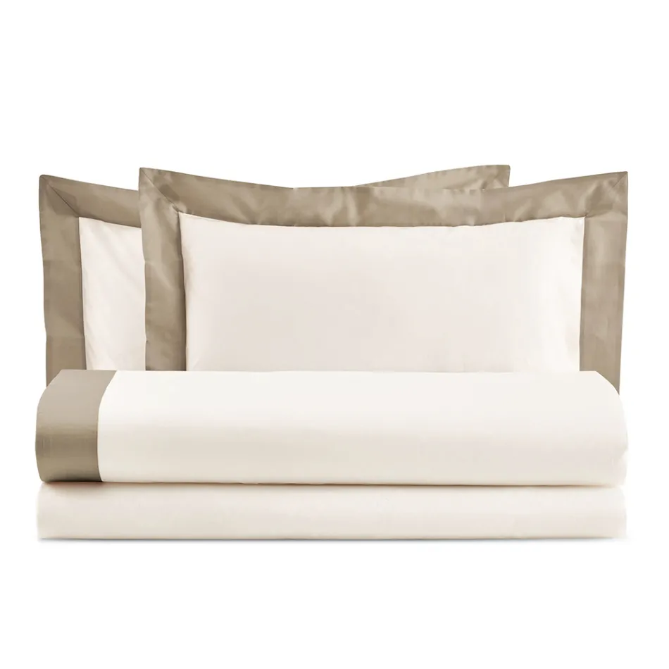 Krevat dopio i kompletuar me 100% pambuk dhe 10% pambuk saten - Detaj Viadurini