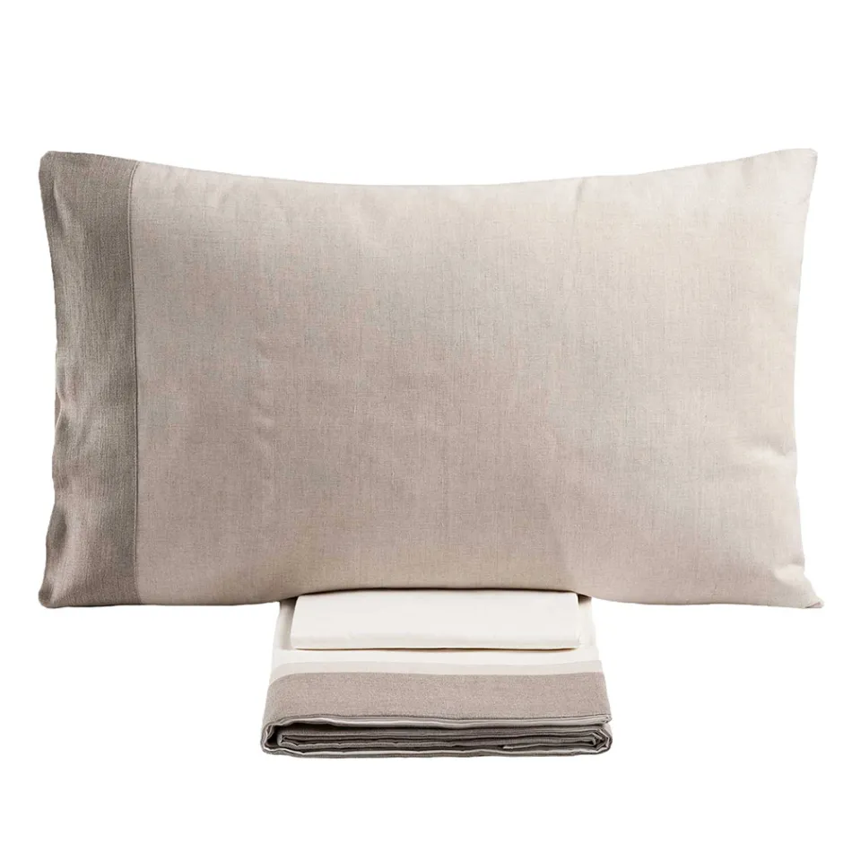 Komplet krevate dopio me 90% pambuk dhe 10% liri Prodhuar në Itali - Nestle Viadurini