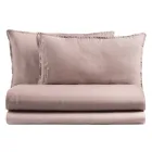 Krevat dopio i plotë me veshje pambuku të pastër të lyer dhe me hije - Delikatesë Viadurini