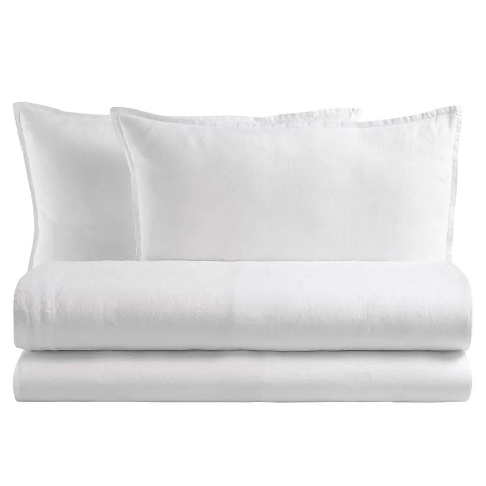 Krevat dopio i plotë me veshje pambuku të pastër të lyer dhe me hije - Delikatesë Viadurini