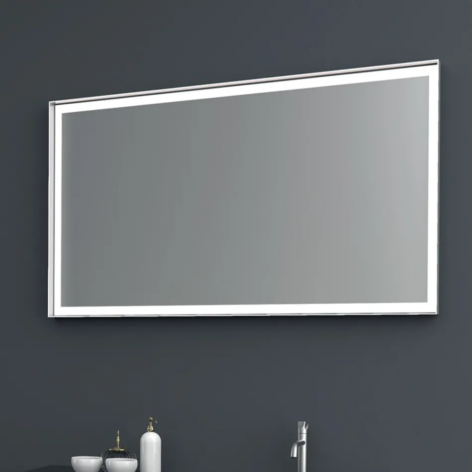 Përbërja 2 Mobilje për banjo të varura në Platinum të lakuar MDF 120 cm - Renga Viadurini