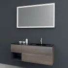 Përbërja 2 Mobilje për banjo të varura në Platinum të lakuar MDF 120 cm - Renga Viadurini