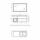 Përbërja 2 Mobilje për banjo të varura në MDF të llakuar me platin, luksoze - Renga Viadurini