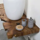 Përbërja 3 Mobilje për banjo të varur me lavaman me rrëshirë të bardhë - Verboni Viadurini