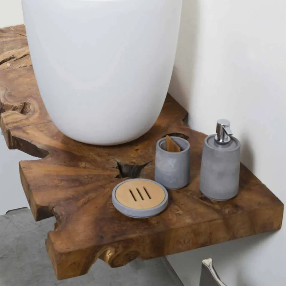 Përbërja 3 Mobilje për banjo të varur me lavaman me rrëshirë të bardhë - Verboni Viadurini