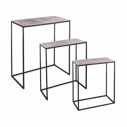 Përbërja 3 Tavolina kafeje në lëvizje alumini dhe çeliku - Salvio Viadurini