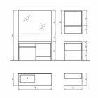 Përbërja 5 Mobilje banjo në këmbë të lirë në metal dhe ekolegno prodhuar në Itali - Cizco Viadurini