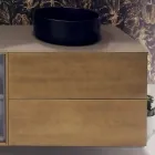 Përbërja 5 Mobilje për banjo të varura në dru dhe kristal të prodhuara në Itali - Renga Viadurini