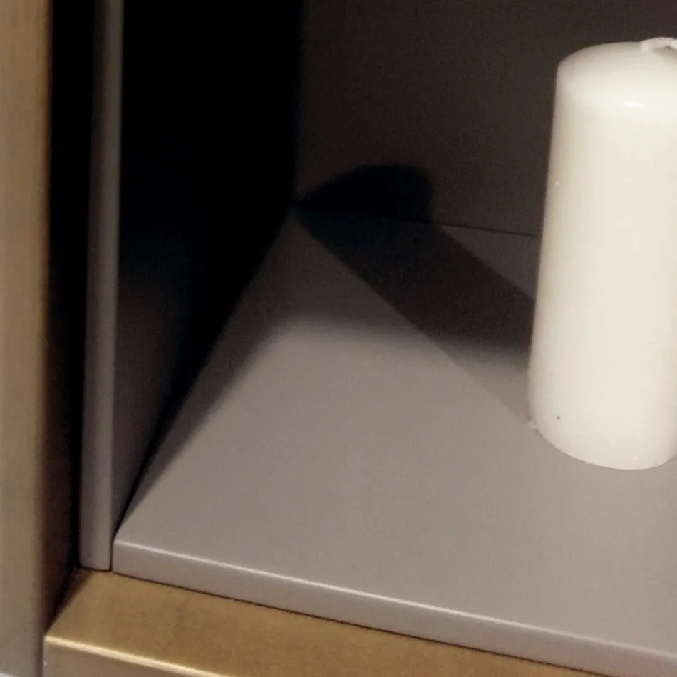 Përbërja 5 Mobilje për banjo të varura në dru dhe kristal të prodhuara në Itali - Renga Viadurini