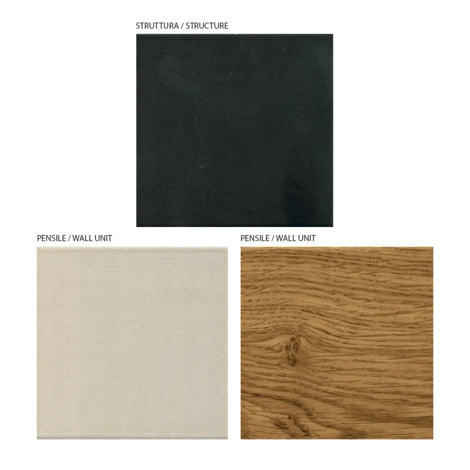 Kompozim muri në Mdf dhe blloqe të veshura me lis Prodhuar në Itali - Marit Viadurini