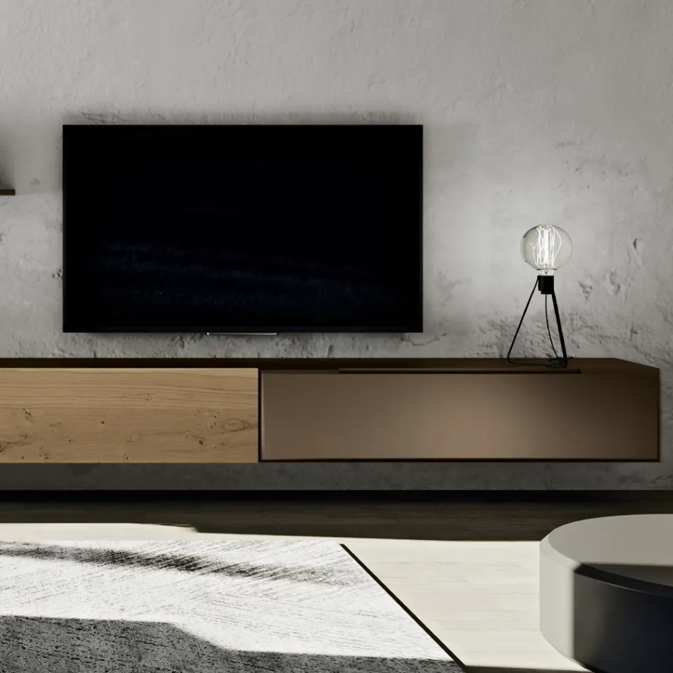 Përbërja moderne e murit me fije lisi me nyje nordike dhe hekur - Iselin Viadurini