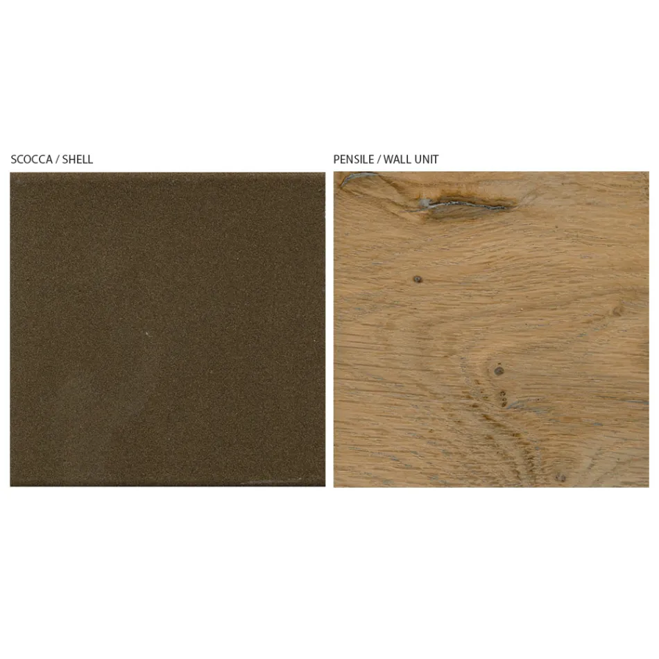 Përbërja moderne e murit me fije lisi me nyje nordike dhe hekur - Iselin Viadurini