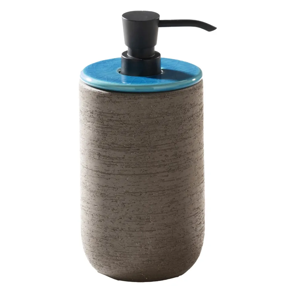 Përbërja e mobiljeve të banjës me aksesorë me detaje blu - Carolie Viadurini